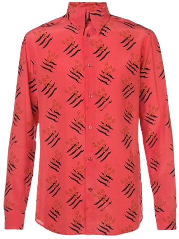 Givenchy Scratch Olives Print Shirt - Red