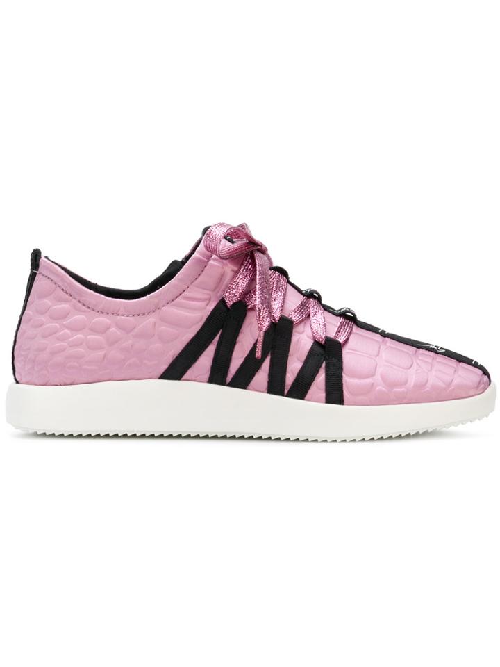 Giuseppe Zanotti Design Textured Sneakers - Pink & Purple