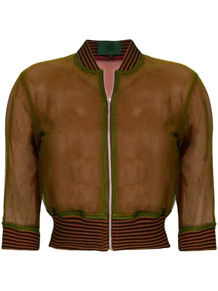 Jean Paul Gaultier Pre-owned Sheer Bomber Jacket - Green