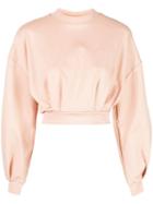 Fila Crew Neck Cropped Sweatshirt - Pink