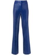 Kiltie Wide-leg Trousers - Blue