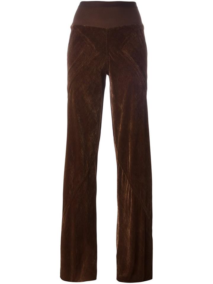 Rick Owens 'bias' Palazzo Pants, Women's, Size: 42, Brown, Silk/cotton/polyamide/viscose