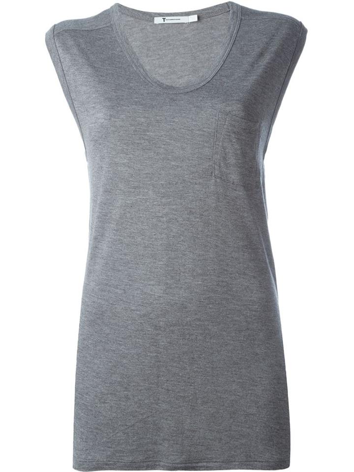 Alexander Wang Cap Sleeve T-shirt, Women's, Size: Medium, Grey, Rayon