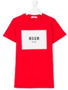 Msgm Kids Logo Print T-shirt - Red