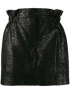 8pm Snakeskin Print Mini Skirt - Black