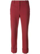 Theory High Waisted Cropped Pants - Red