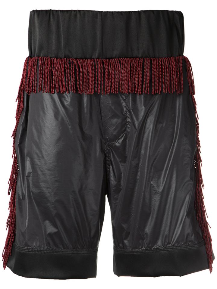 À La Garçonne Fringed Bermuda Shorts - Black