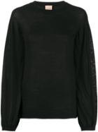 Nude Bell Sleeve Fitted Sweater - Black