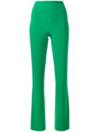 Norma Kamali - Stretch Boot Leg Trousers - Women - Polyester/spandex/elastane - S, Green, Polyester/spandex/elastane