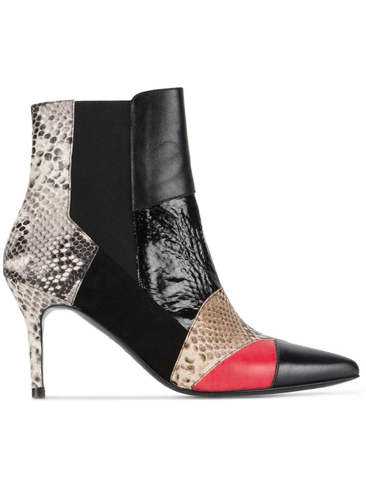 Kalda Multi Snakeskin Caro 2 90 Boots - Black