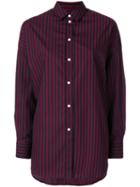 Iro - Long-sleeved Striped Shirt - Women - Cotton - 36, Red, Cotton