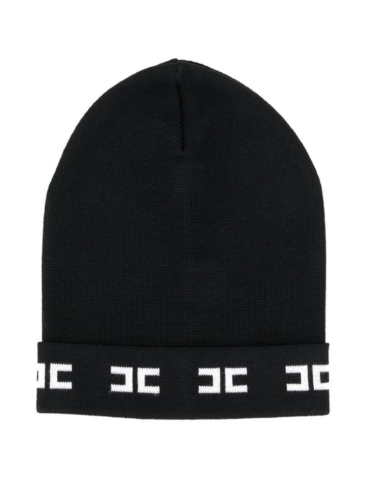 Elisabetta Franchi La Mia Bambina Patterned Detail Hat - Black