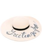 Eugenia Kim - Bunny Greetings Hat - Women - Paper/polyester/polypropylene - One Size, Nude/neutrals, Paper/polyester/polypropylene