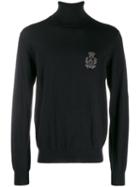 Dolce & Gabbana Embroidered Logo Roll-neck Sweater - Black