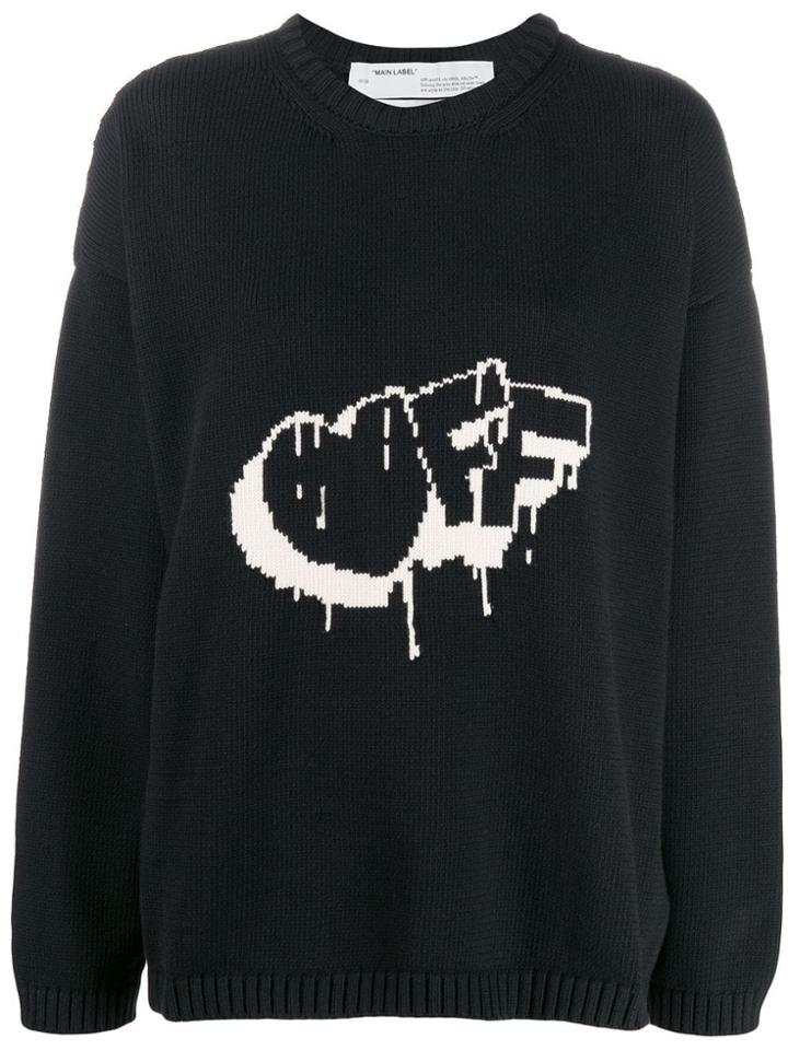 Off-white Intarsia-knit Jumper - Black