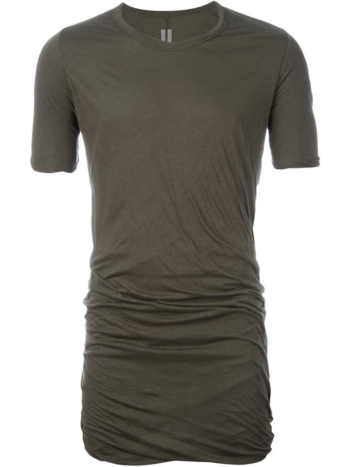 Rick Owens Long Length T-shirt, Men's, Size: M, Green, Cotton