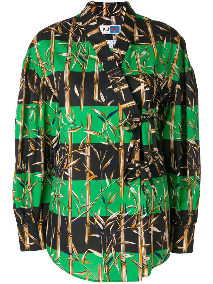 Kenzo Printed Wrap Top - Green