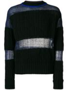 Maison Margiela Round Neck Panelled Sweater - Black