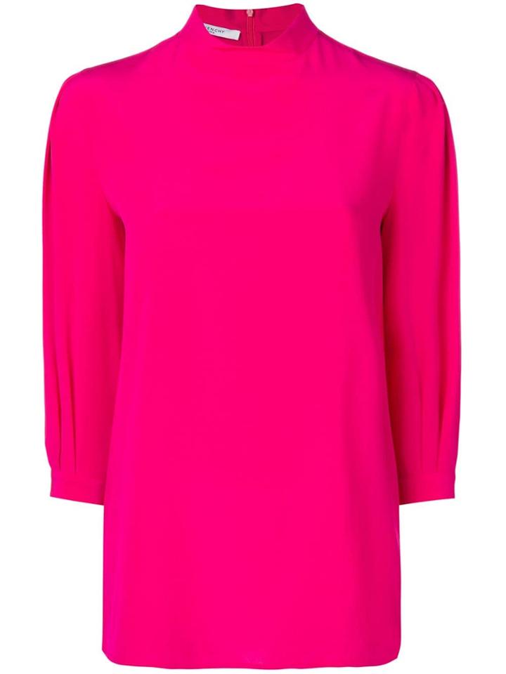 Givenchy Pleated Detail Silk Top - Pink
