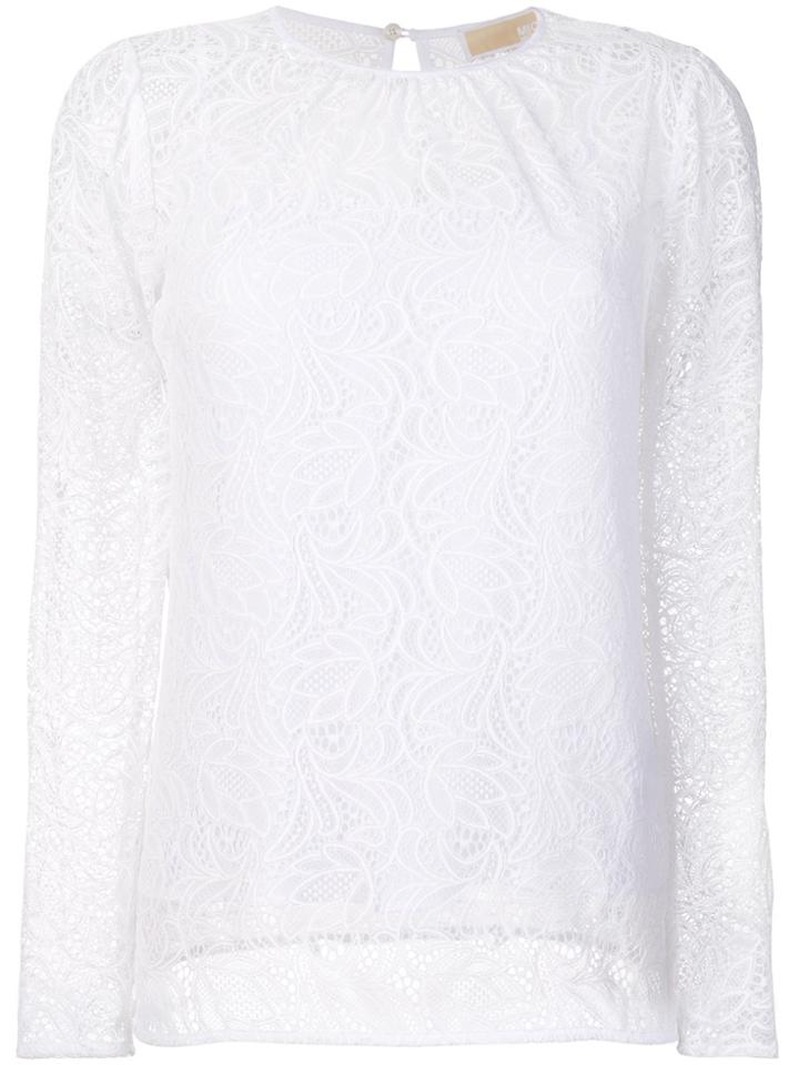 Michael Michael Kors Slim-fit Lace Blouse - White
