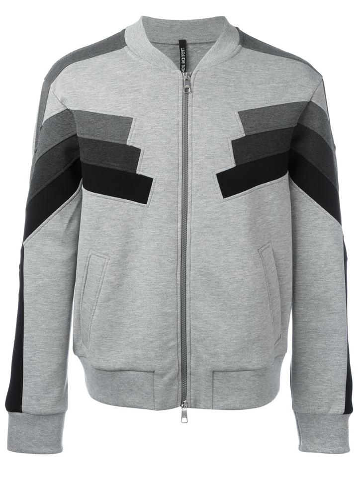 Neil Barrett Zip-up Knitted Sweater, Men's, Size: Xl, Grey, Viscose/spandex/elastane/lyocell/polyurethane