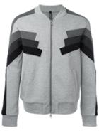 Neil Barrett Zip-up Knitted Sweater, Men's, Size: Xl, Grey, Viscose/spandex/elastane/lyocell/polyurethane