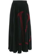 Valentino Pleated Logo Skirt - Black