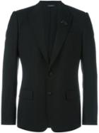 Dolce & Gabbana Bee Appliqué Blazer, Men's, Size: 50, Black, Silk/polyester/glass