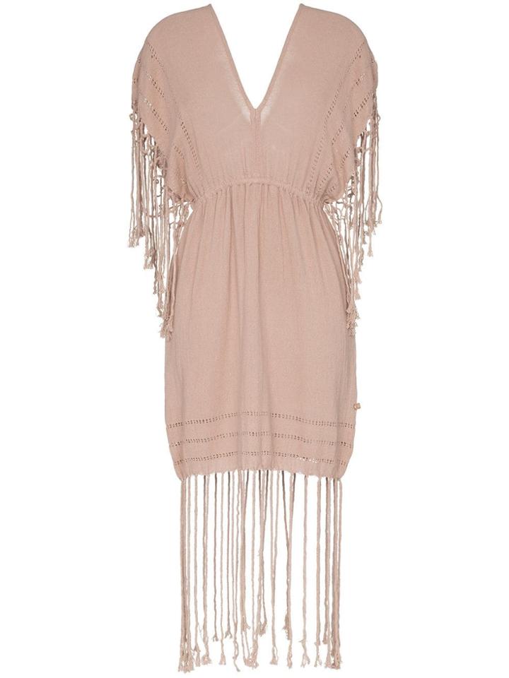 Caravana Imix Fringe Cotton Mini Dress - Pink