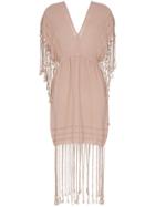 Caravana Imix Fringe Cotton Mini Dress - Pink