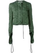 J.w.anderson - Drawstring Detail Jacket - Women - Polyamide - 8, Green, Polyamide
