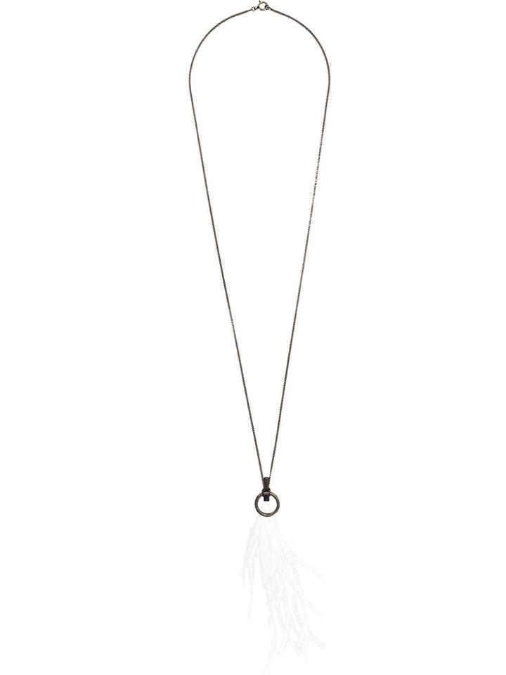 Ann Demeulemeester Feather Detail Long Necklace - White