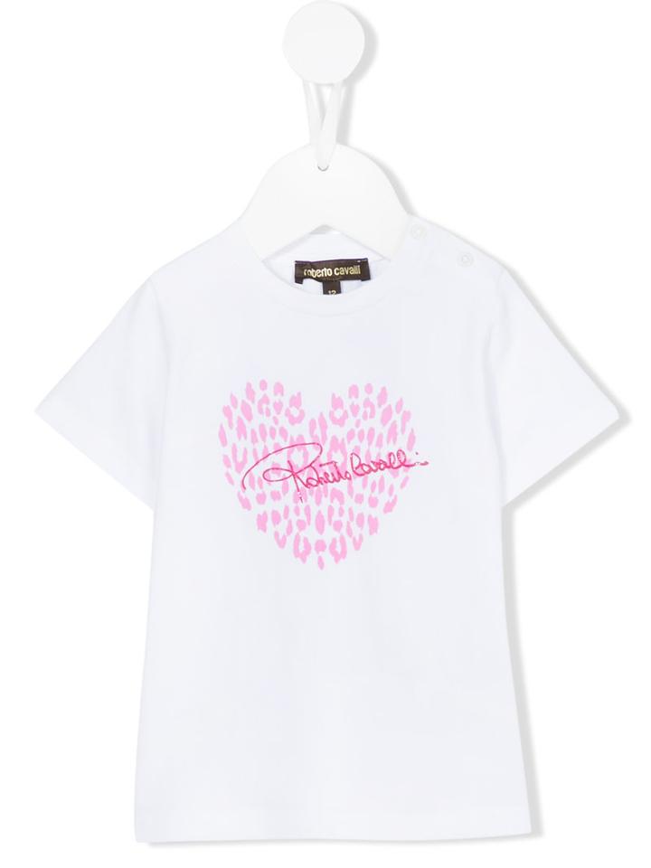 Roberto Cavalli Kids - Heart Printed T-shirt - Kids - Cotton/spandex/elastane - 24 Mth, White
