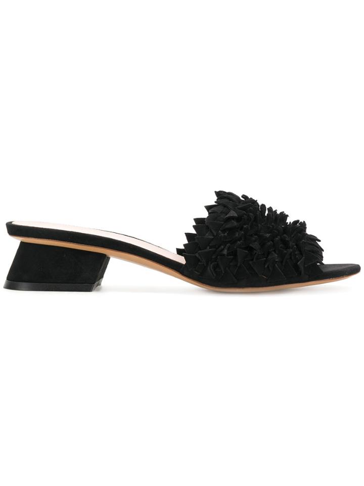 Premiata Textured Low Heel Sandals - Black