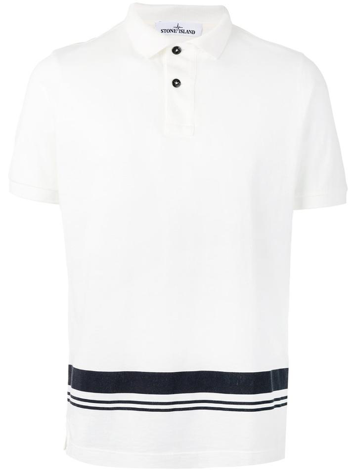Stone Island - Printed Stripe Polo Shirt - Men - Cotton - Xxl, White, Cotton