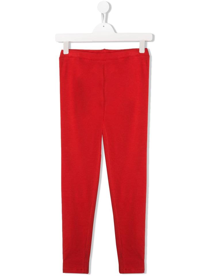 Gcds Kids Teen Logo Stripe Leggings - Red