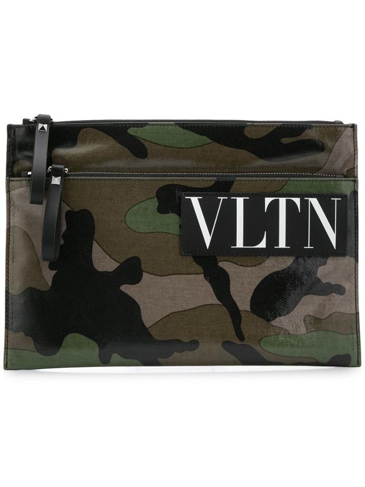 Valentino Valentino - Man - Clutch Camou Vltn Vltn - Green
