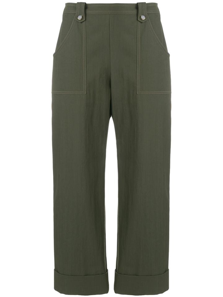 Vanessa Seward Ankle Length Straight Leg Trousers - Green