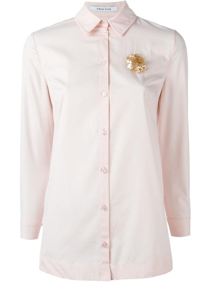 Simone Rocha Embellished Shirt, Women's, Size: 6, Pink/purple, Cotton