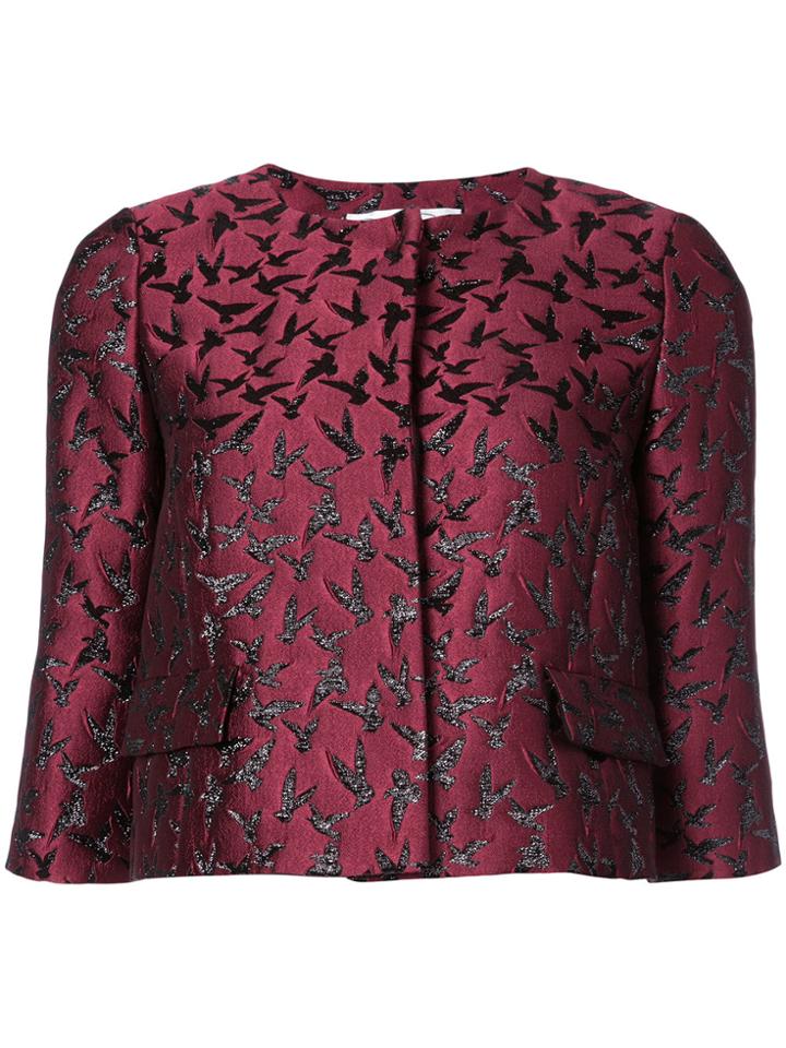 Oscar De La Renta Bird-embroidered Boxy Jacket