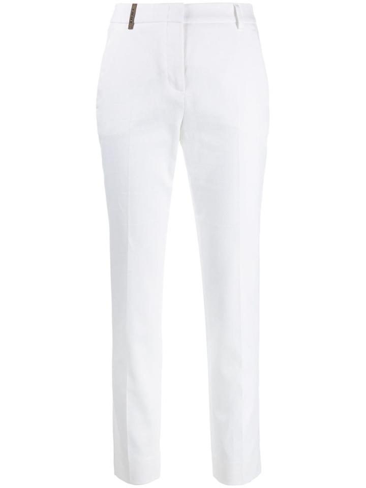 Peserico Skinny High-waisted Trousers - White