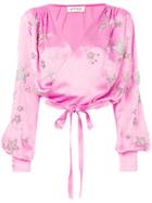 Attico Embellished Cropped Top - Pink & Purple