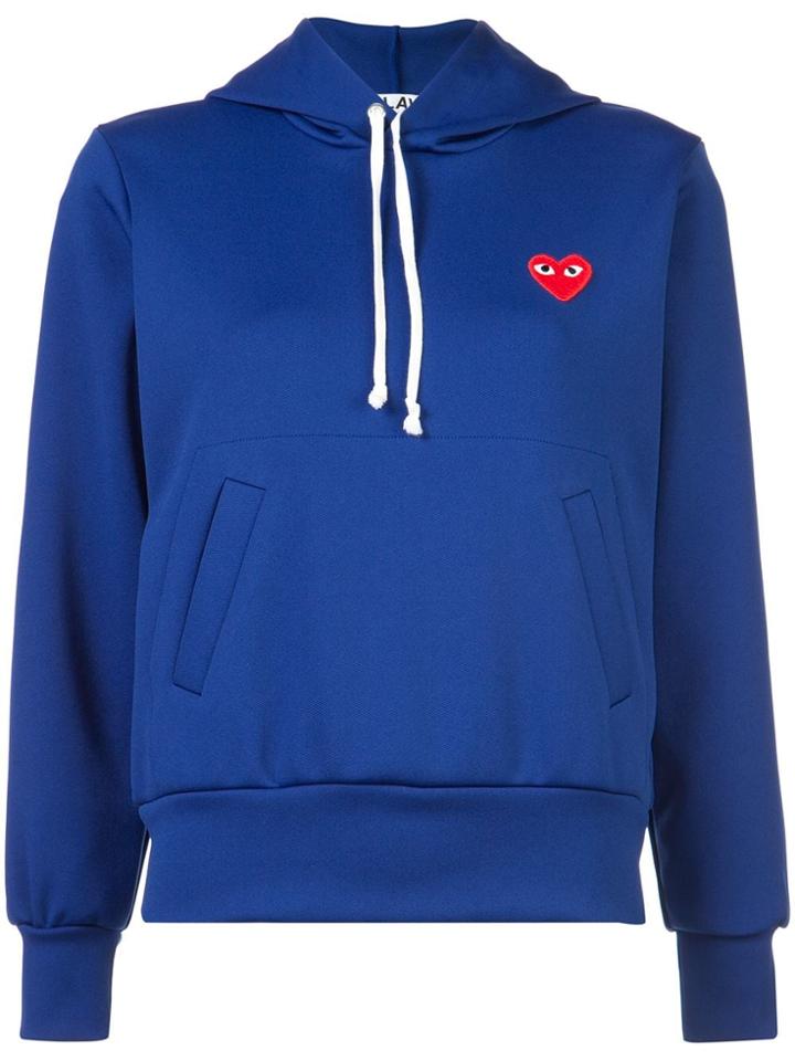 Comme Des Garçons Play Heart Logo Hoodie - Blue