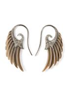 Noor Fares Diamond Wing Earrings, Women's, Brown