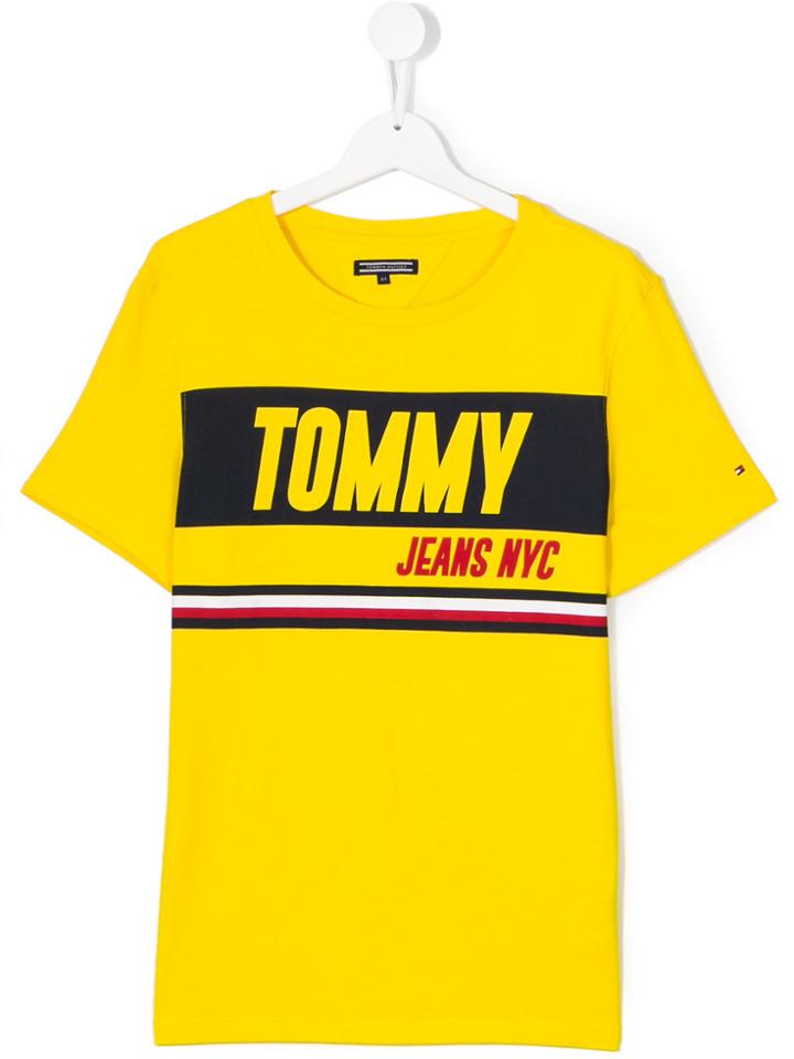 Tommy Hilfiger Junior Teen Branded Short Sleeve T-shirt - Yellow &