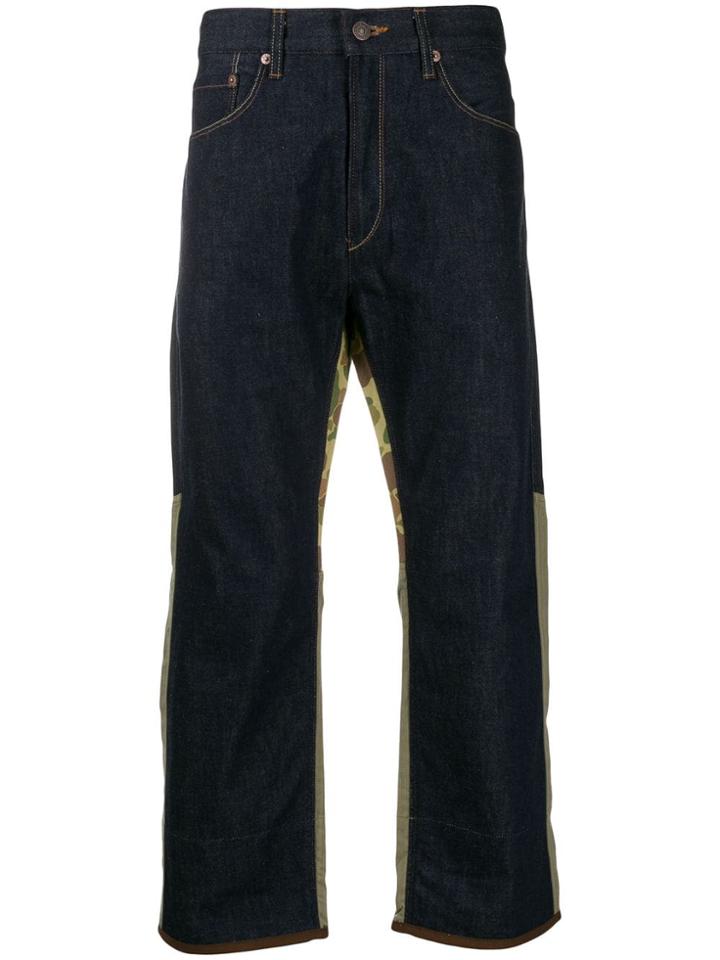 Junya Watanabe Deconstructed Cropped Trousers - Blue