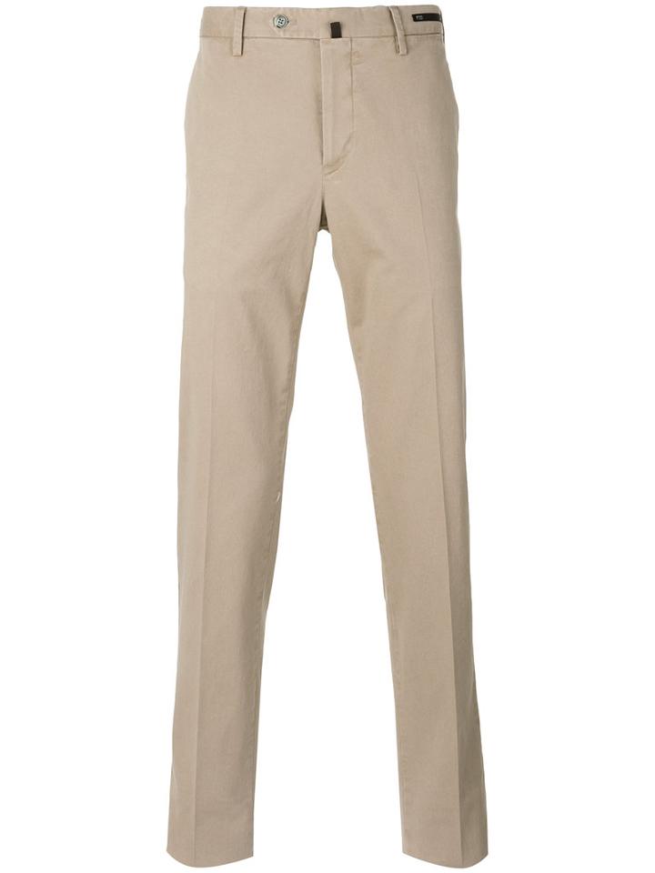 Pt01 - Classic Chinos - Men - Cotton/spandex/elastane - 48, Nude/neutrals, Cotton/spandex/elastane