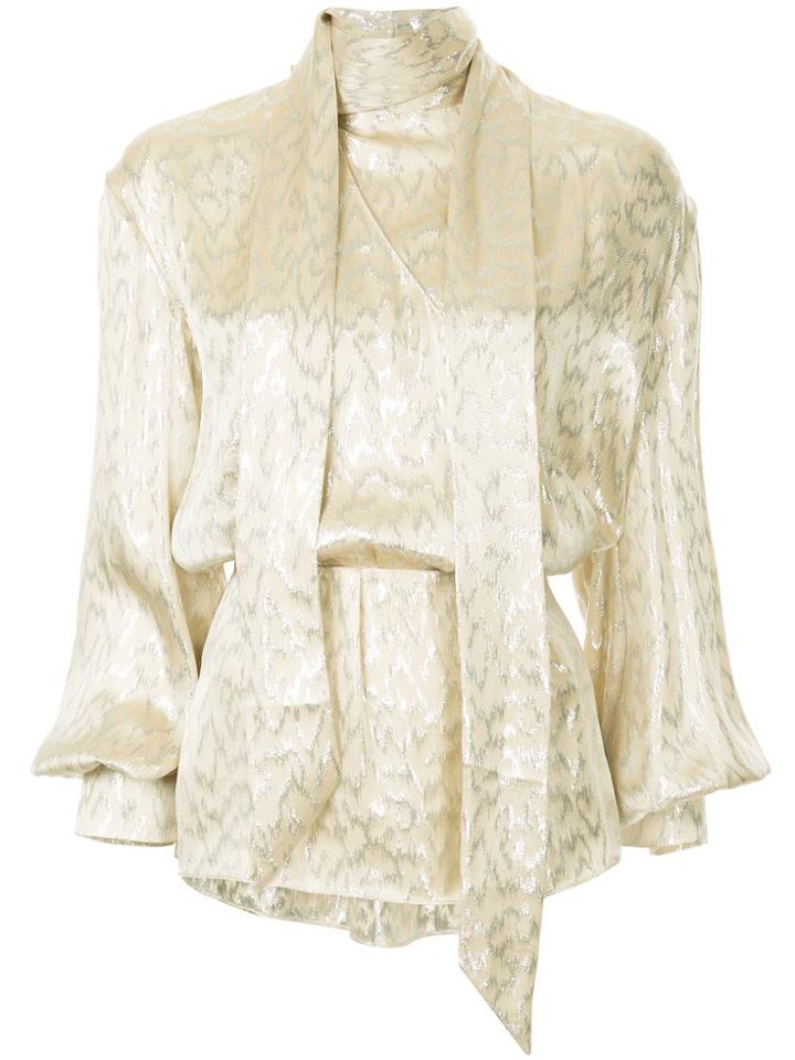 Layeur Bow Tie Blouse - Metallic