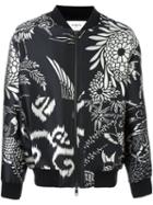 Ports 1961 Jacquard Bomber Jacket, Men's, Size: 54, Black, Polyester/cupro/cotton
