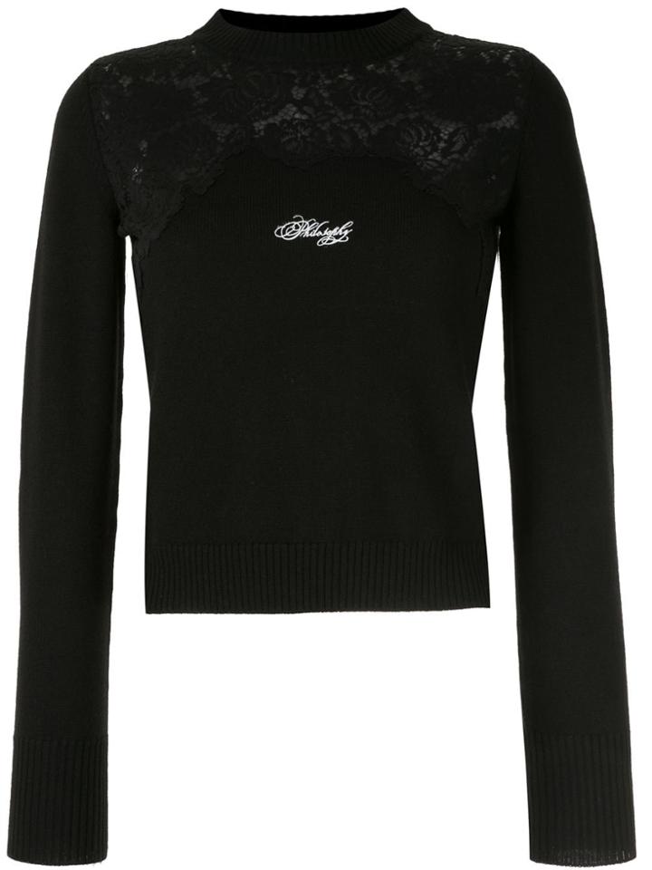 Philosophy Di Lorenzo Serafini Lace-panel Sweater - Black